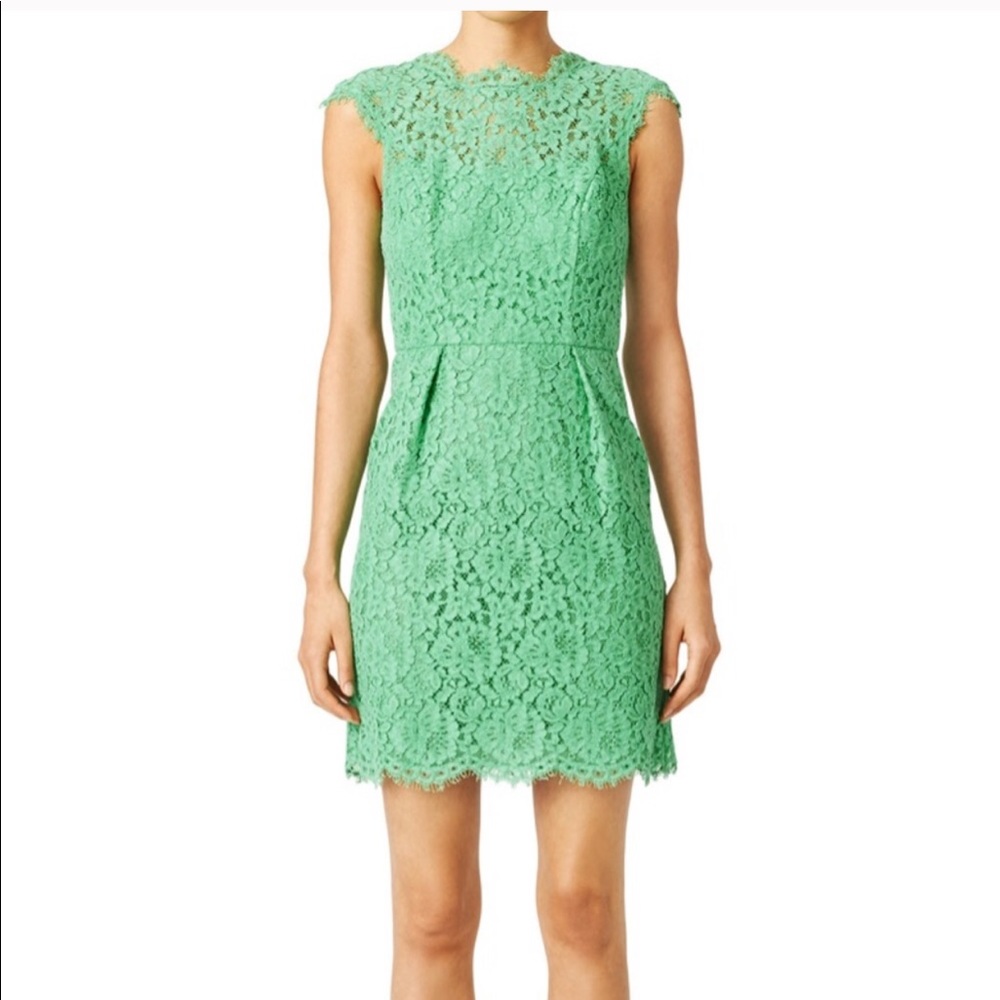 NWOT Shoshanna Cap Sleeve Lace Green Dress